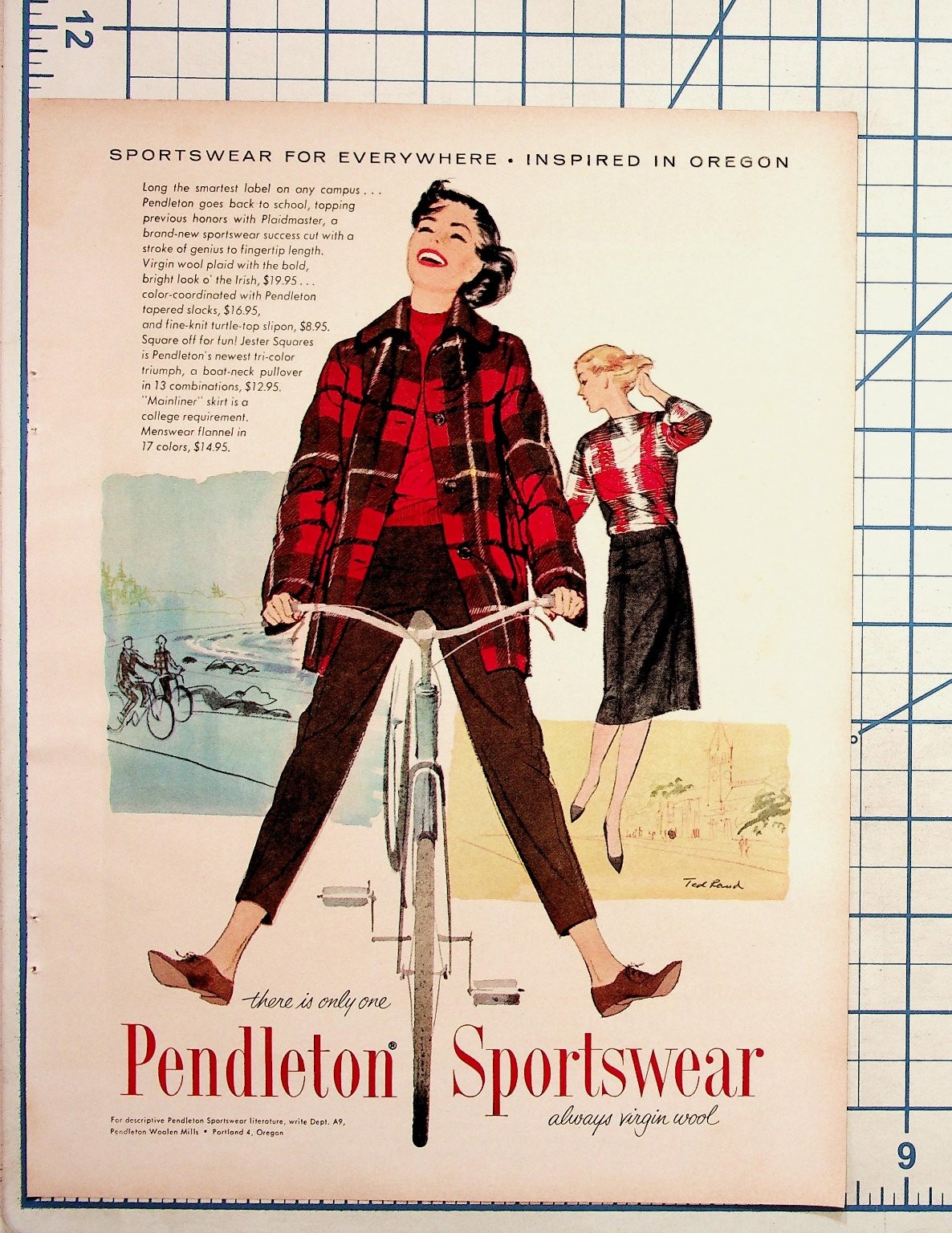 1958 Pendleton Sportswear Virgin Wool Plaidmaster Jacket Vintage Print Ad 1958 Pendleton Sportswear Virgin Wool Plaidmaster Jacket Vintage Print Ad