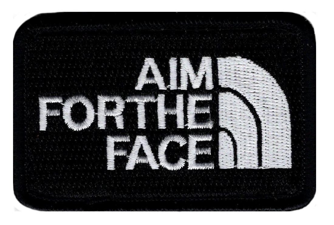 Aim for the Face Embroidered Hook Fastener patch (3.0 x 2.0 MTA1)