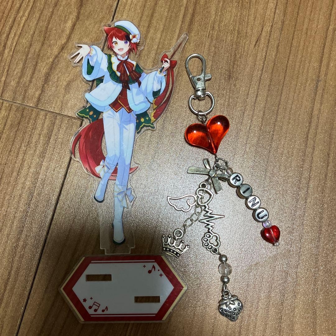 Rinu Acrylic Stand Keychain Set Anime Character Charm
