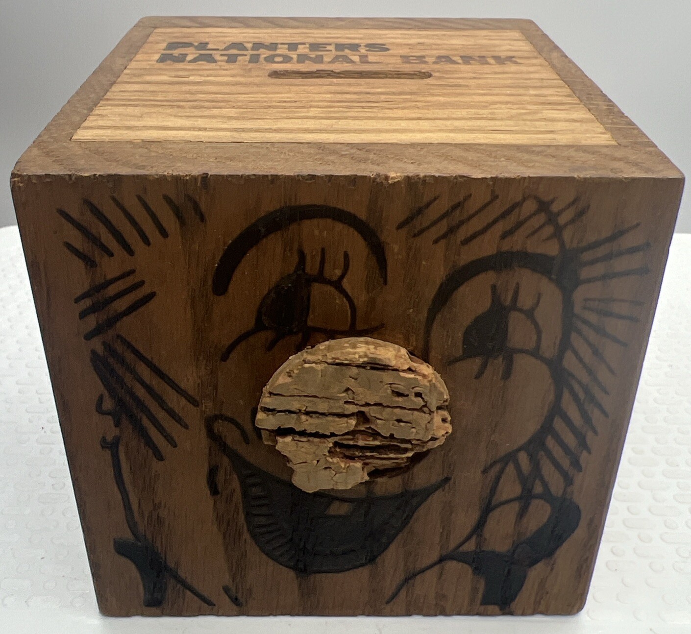 Vintage Capitol Incentives Wooden Zoo Circus Piggy Bank Planters National Cork