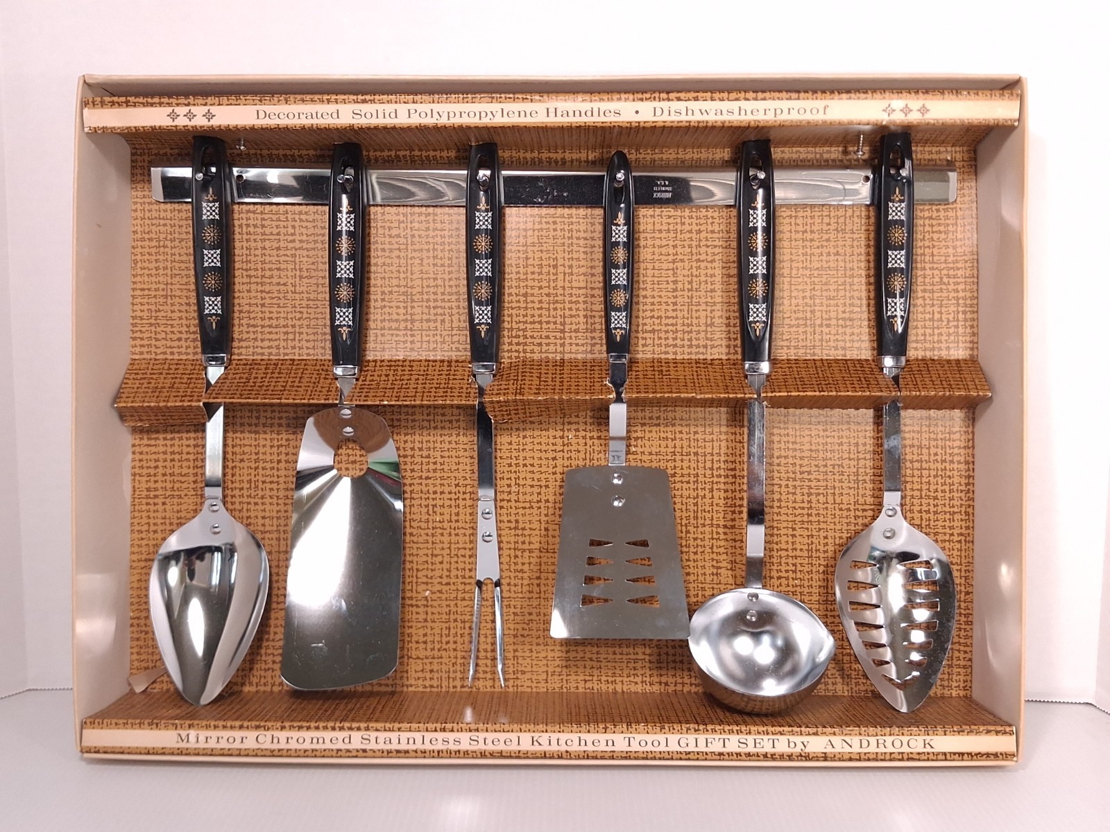 Vtg NOS MCM ANDROCK KITCHEN UTENSILS Hanging Set, The Washburn Company In Box