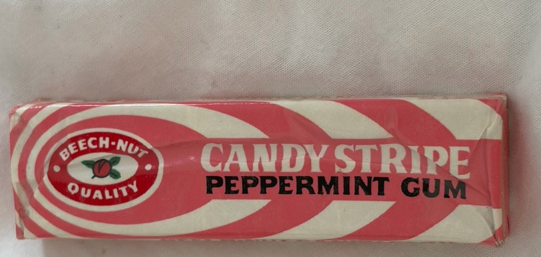Vintage 1960’s BEECH-NUT CANDY STRIPE PEPPERMINT GUM  Sealed Pack New Old Stock