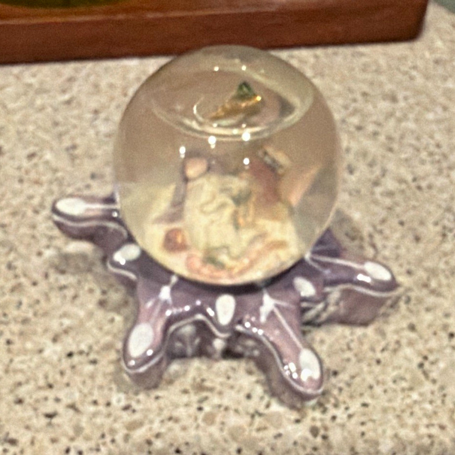 Rare 2003 Blue Sky Clayworks Heather Goldminc Mouse Snow Globe Snowflake vintage