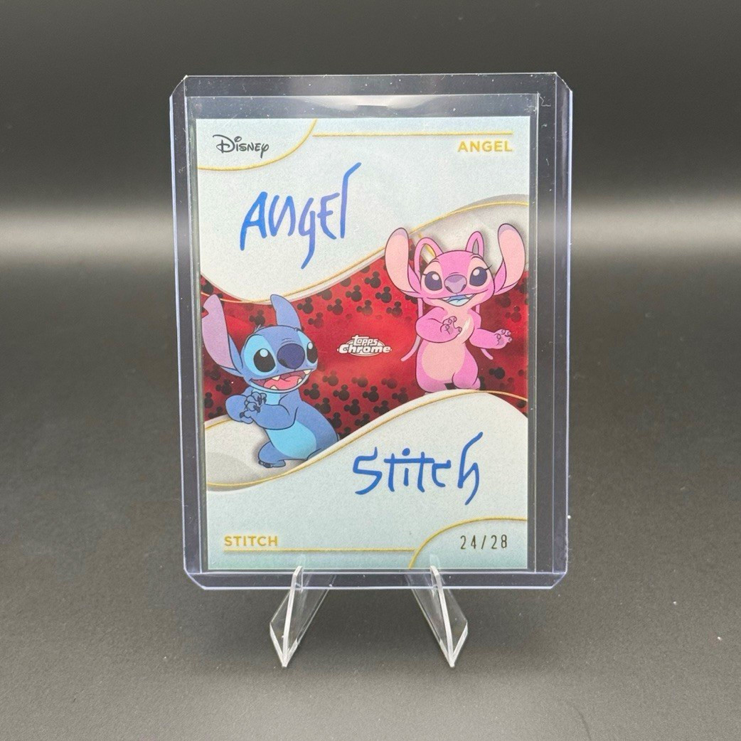 2025 Topps Disney Chrome Dual Facsimile Auto DL-2 Angel Stitch 24/28 ❤️🖤 2025 Topps Disney Chrome Dual Facsimile Auto DL-2 Angel Stitch 24/28 ❤️🖤