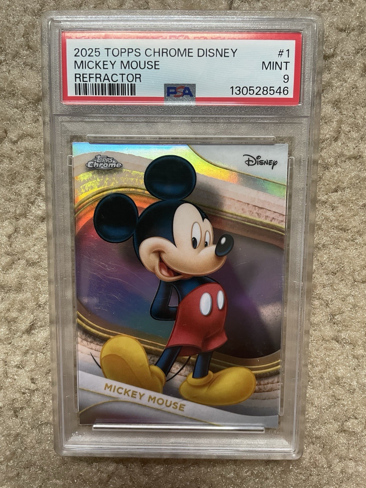 2025 Topps Chrome Disney Mickey Mouse Refractor #1 PSA 9 🔥🔥🔥