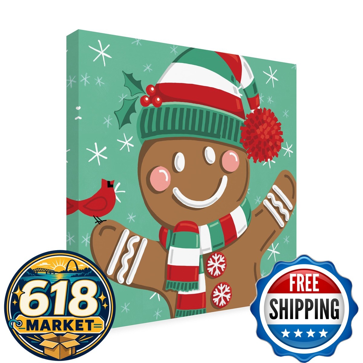 Trademark Fine Art Festive Christmas VIII Canvas Art 14x14