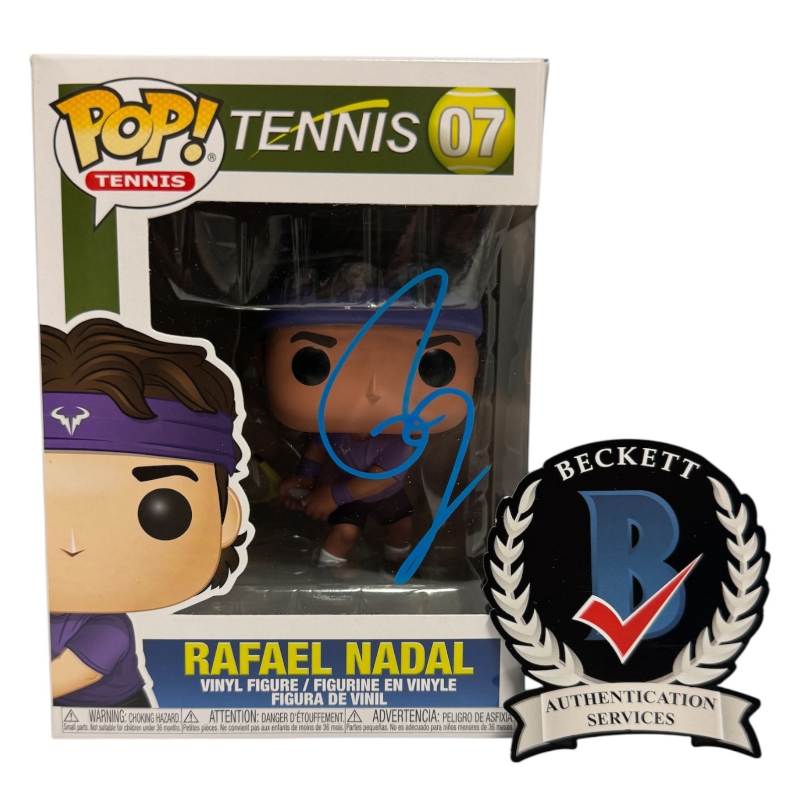 Rafael Nadal Signed Autograph Tennis Funko Pop 07 Beckett BAS