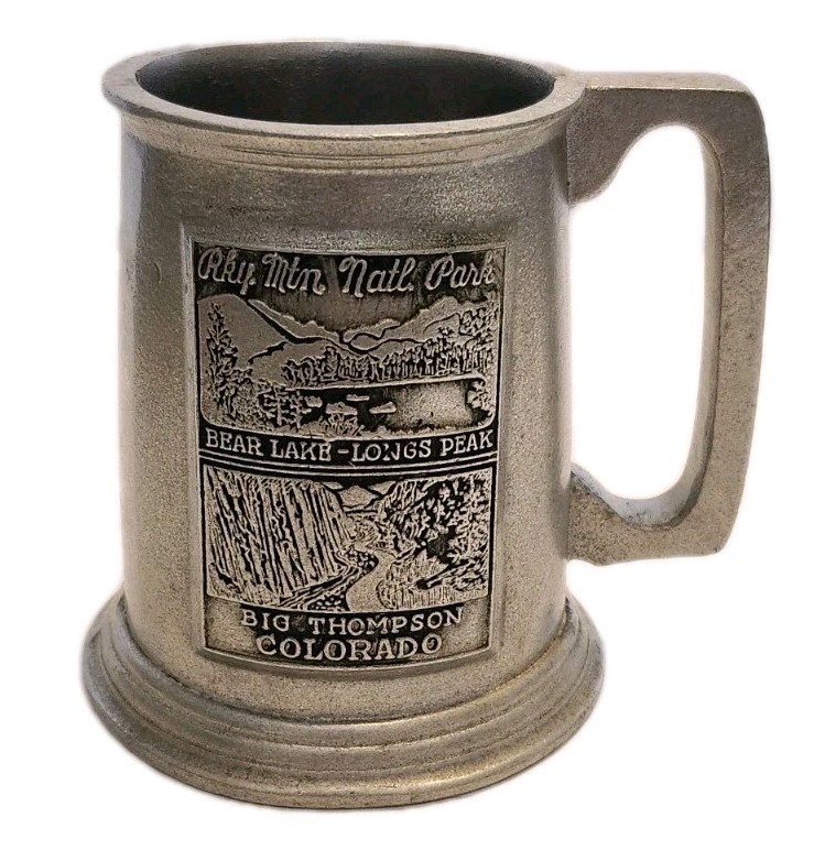 Vtg Rocky Mtn Ntl Park Bear Lake Longs Peak Big Thompson Wilton Pewter Stein