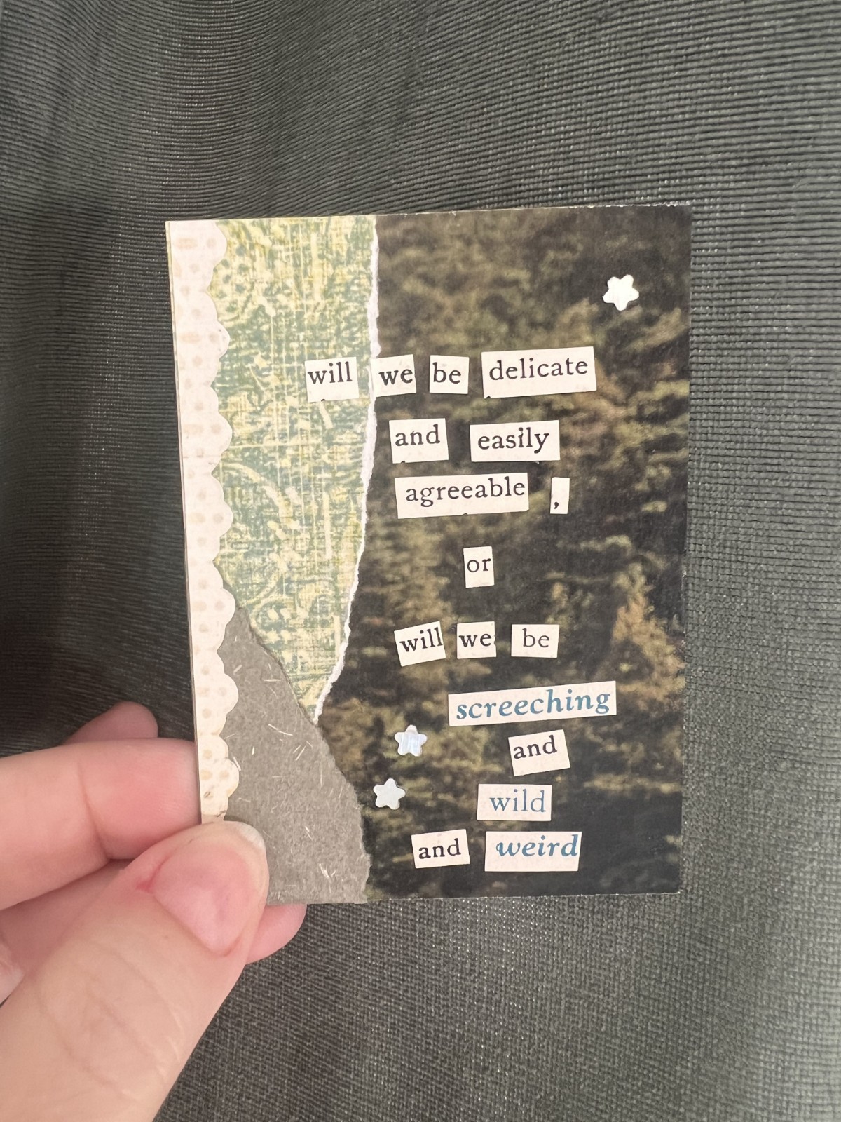 ACEO Original Art - Collage Poetry OOAK mixed media ACEO ATC art trading card