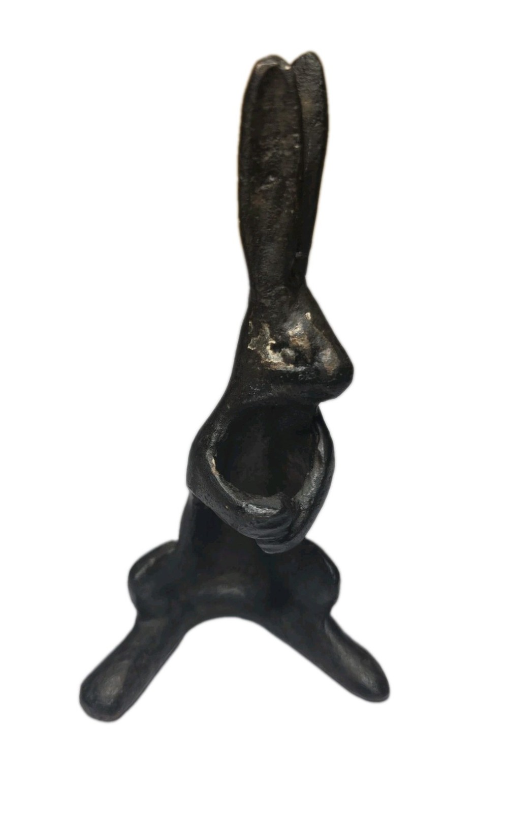 Antique 1900s Primative Cast Iron Rabbit Bunny 6” Pen Holder/Test Tube Vase Antique 1900s Primative Cast Iron Rabbit Bunny 6” Pen Holder/Test Tube Vase