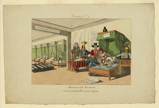 Photo:France 1819 Minerva Birth of Fame French Satire  Color Print
