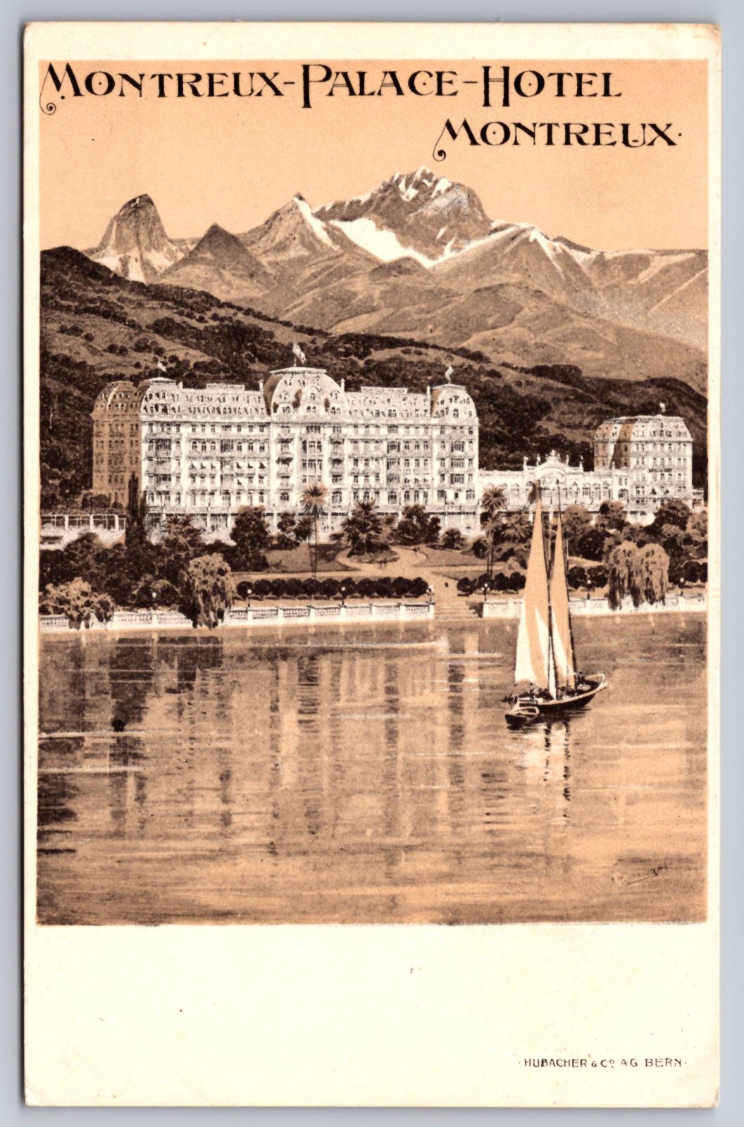 Montreux Palace Hotel Montreux Switzerland Vintage Postcard