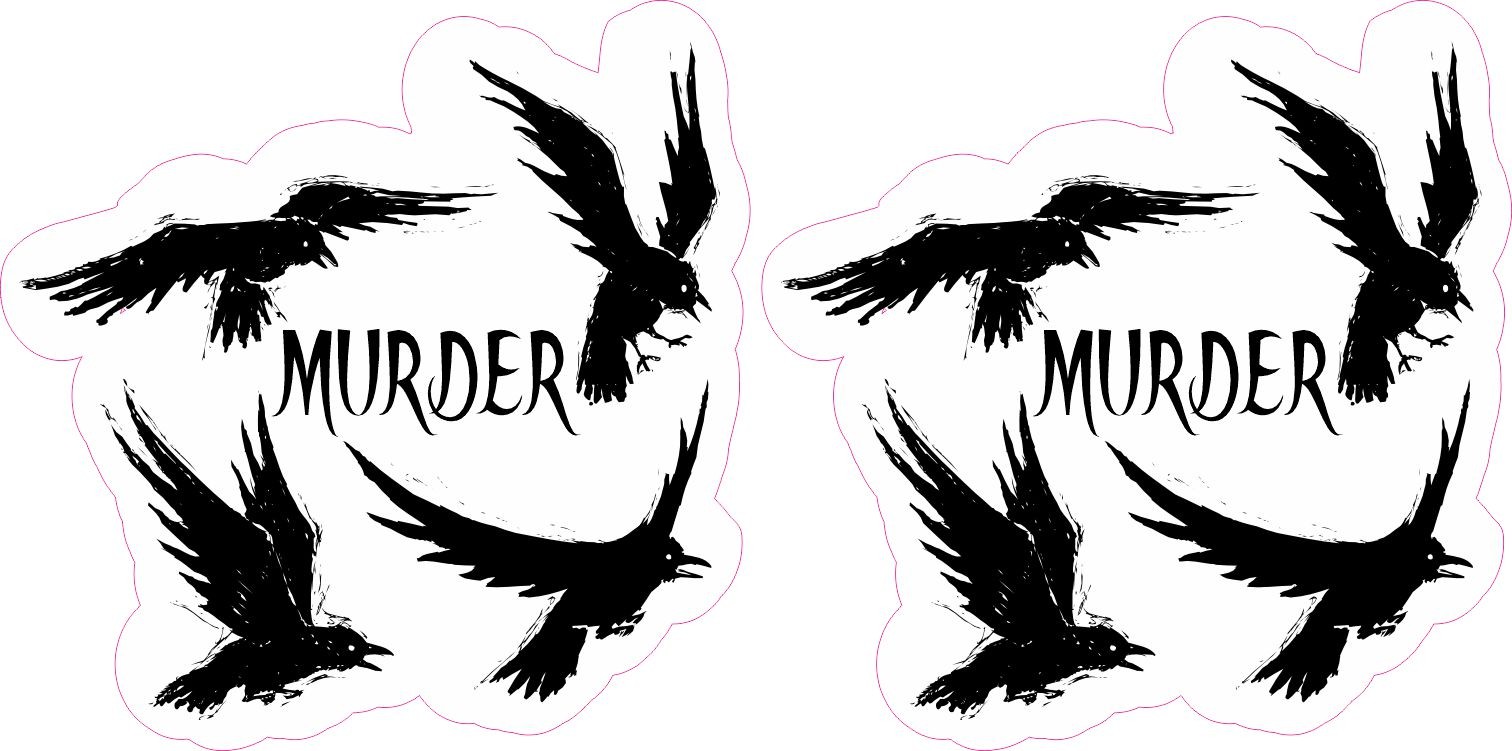 StickerTalk Crow Murder Vinyl Sticker Sheet 2.5x2.5 Gothic Bird Decal