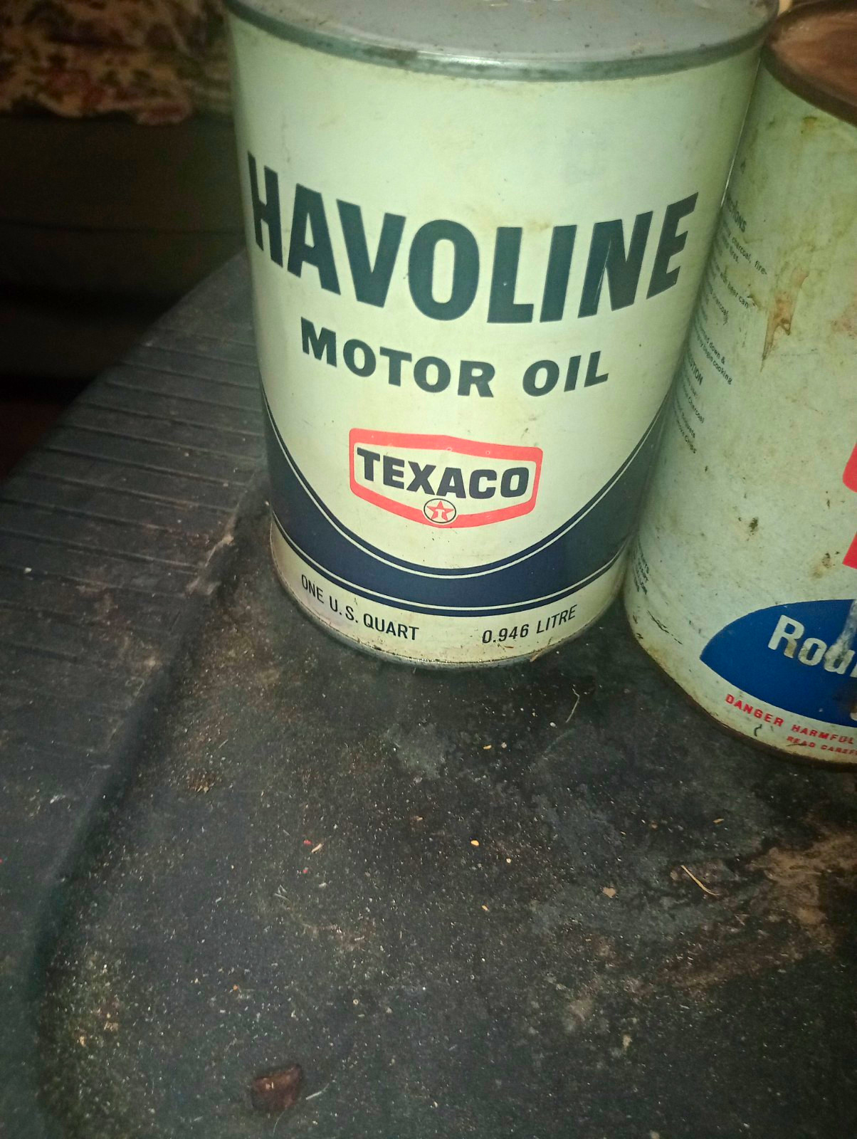 Texaco Havoline Motor Oil 1 U.S. Quart Advertising Can White Blue Red