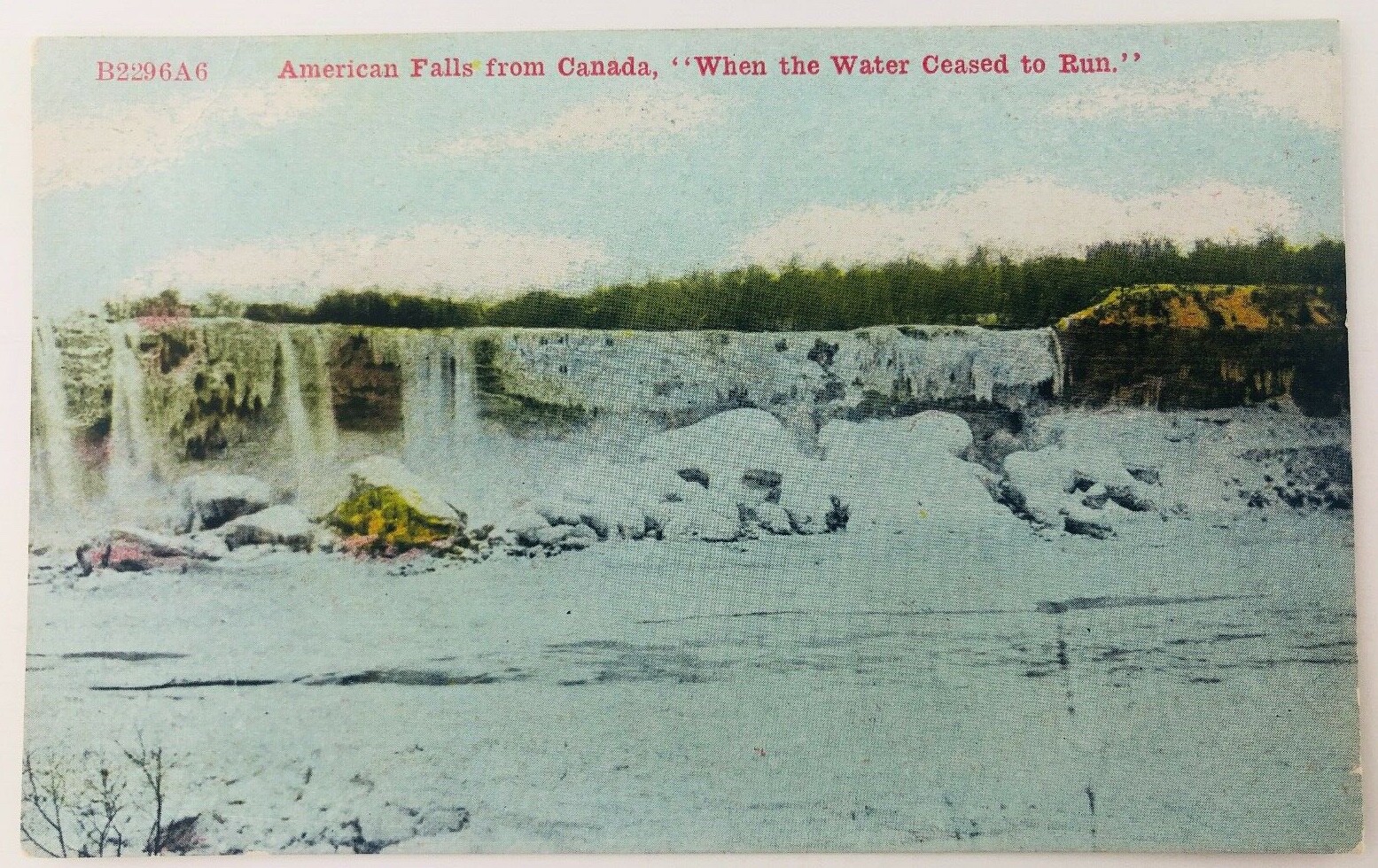 Vtg Niagara New York Niagara Falls American Falls View from Canada In Winter 