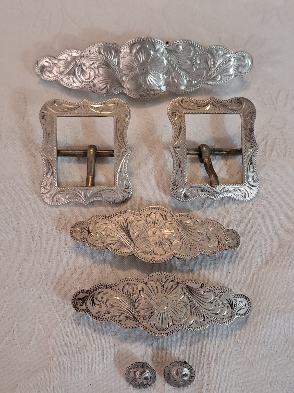 VTG 7-Piece Fleming Sterling Silver Western Halter/Bridle Trim Set 91.81 gram LB