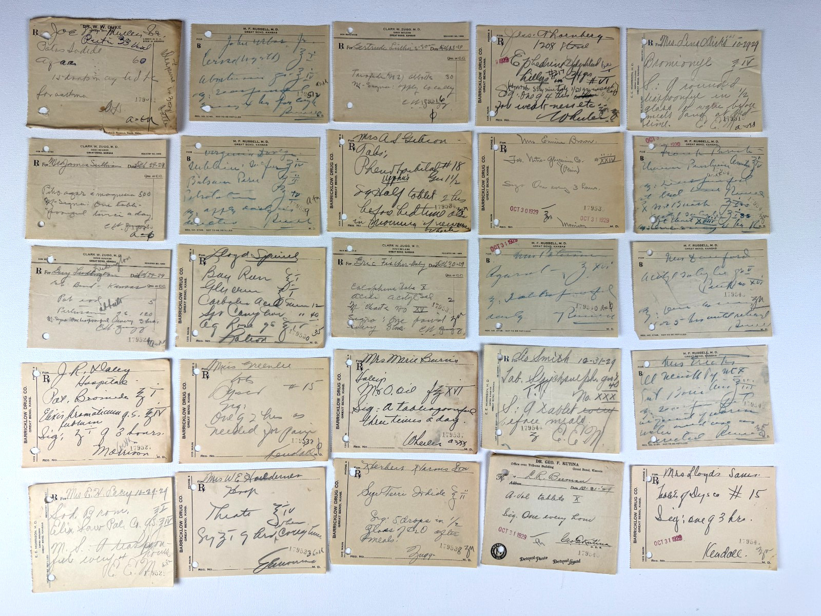 25 Antique 1929 Pharmacy Medical Rx Paper Prescription Hand-Written Some Dated X 25 Antique 1929 Pharmacy Medical Rx Paper Prescription Hand-Written Some Dated X