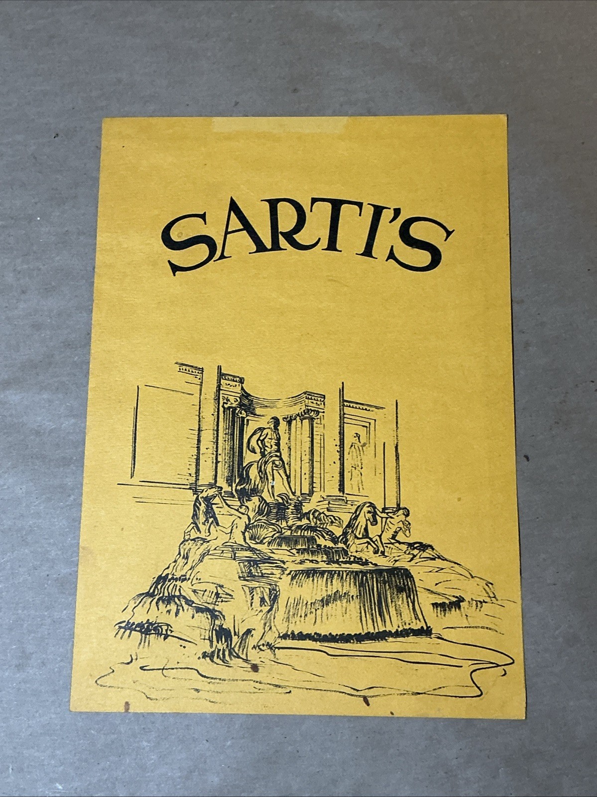 Vintage 1978 Menu Sarti’s San Jose California As Is INV-P1079