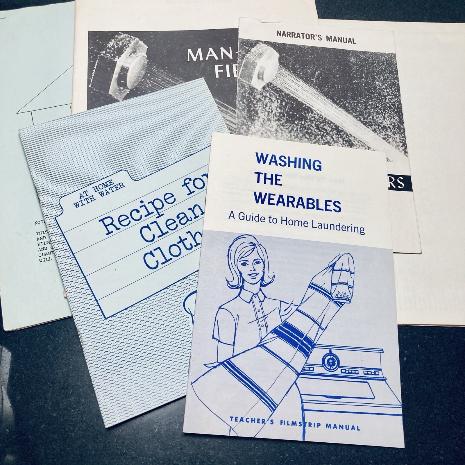 Vintage 1960s Teacher Film Strip Narrator\'s Manual; Man-Made Fibers, Laundering