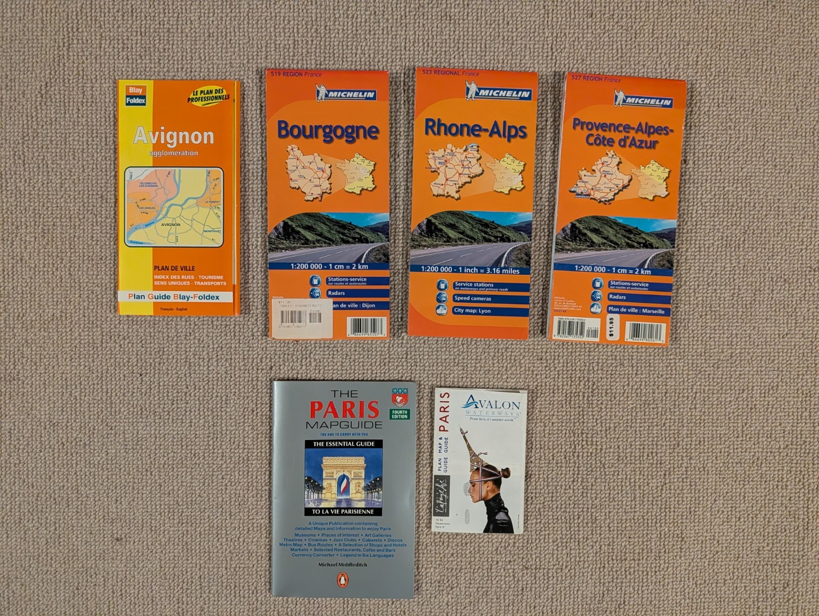Lot of 6 Tourist Maps Of Various Locations in France