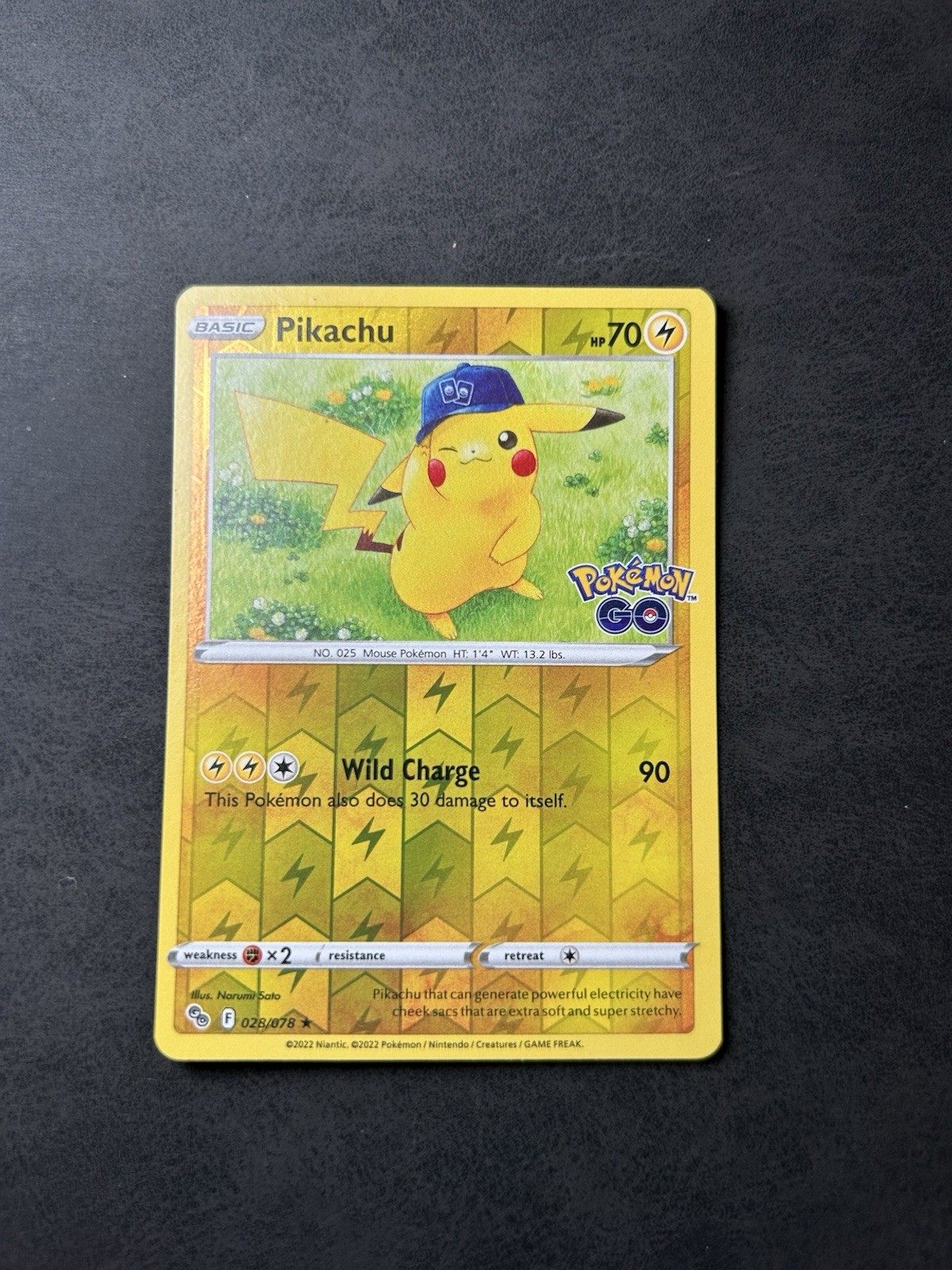 Pikachu 028/078 Pokémon GO Reverse Holo Ultra Rare Pokemon Card * New *