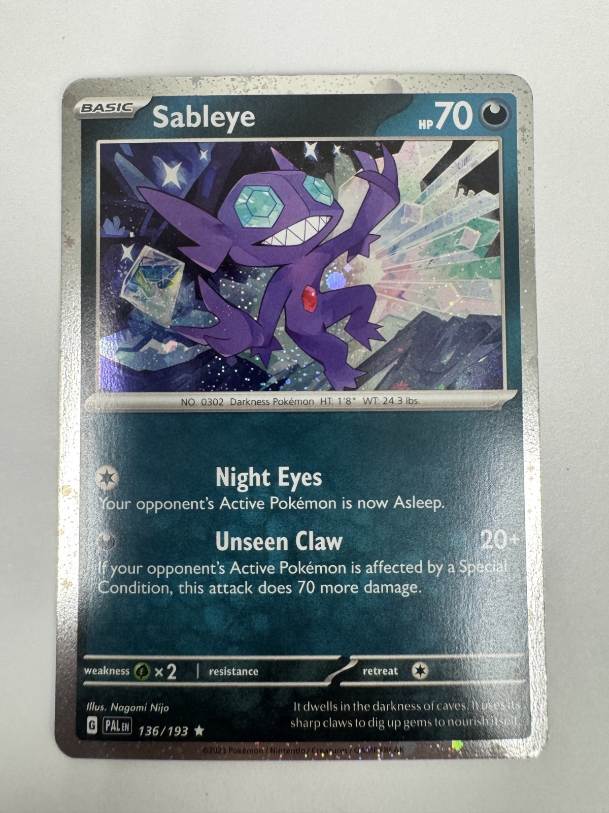 Sableye - 9/136/193 - Cosmos Holo - Promo - Scarlet & Violet - NM/M Sableye - 9/136/193 - Cosmos Holo - Promo - Scarlet & Violet - NM/M