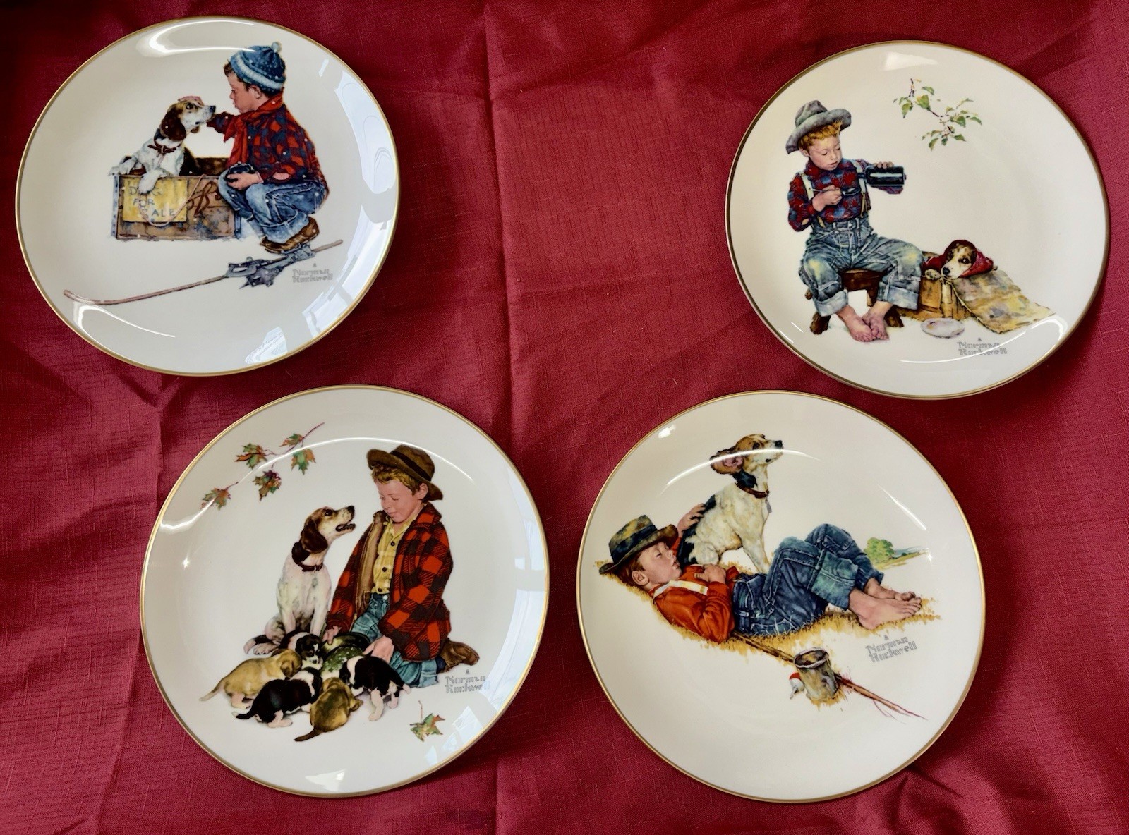 1971 Gorham Norman Rockwell Four Seasons 10.5” Collector Plates Original. Boxes 1971 Gorham Norman Rockwell Four Seasons 10.5” Collector Plates Original. Boxes