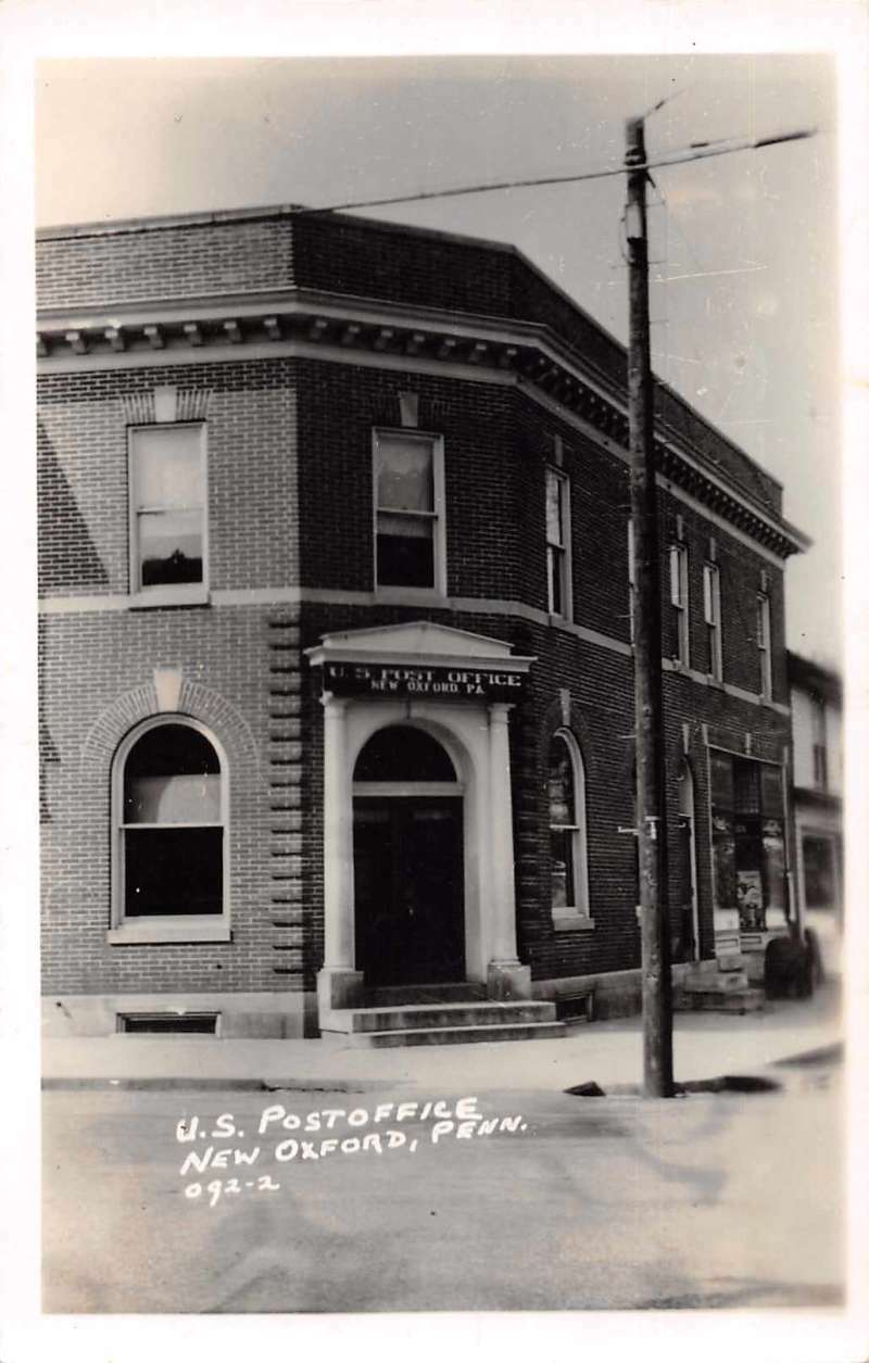 New Oxford Us Post Office Photo Pennsylvania Vintage Postcard RR361 New Oxford Us Post Office Photo Pennsylvania Vintage Postcard RR361