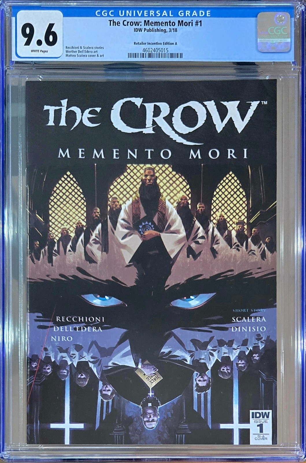 The Crow: Memento Mori #1 Retailer Incentive A, CGC 9.6 (NM+) WP, 2018 IDW