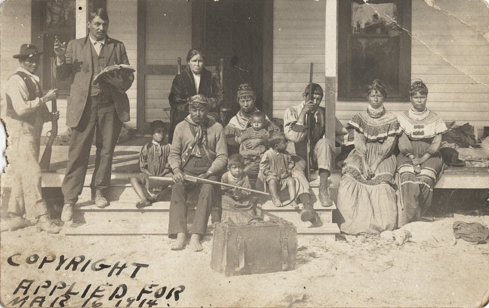 1914 Rev. Albert Stake with Group of Seminole Indian RPPC by C. F. Hancock 1914 Rev. Albert Stake with Group of Seminole Indian RPPC by C. F. Hancock