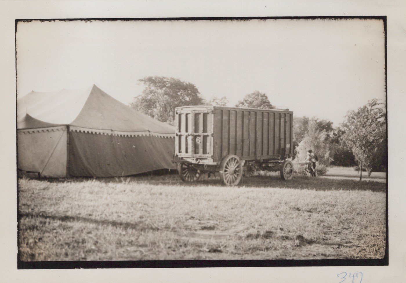 Ringling Bros RBBB Circus Wagon Lot Tents Syracuse NY 1939 - Original Photo