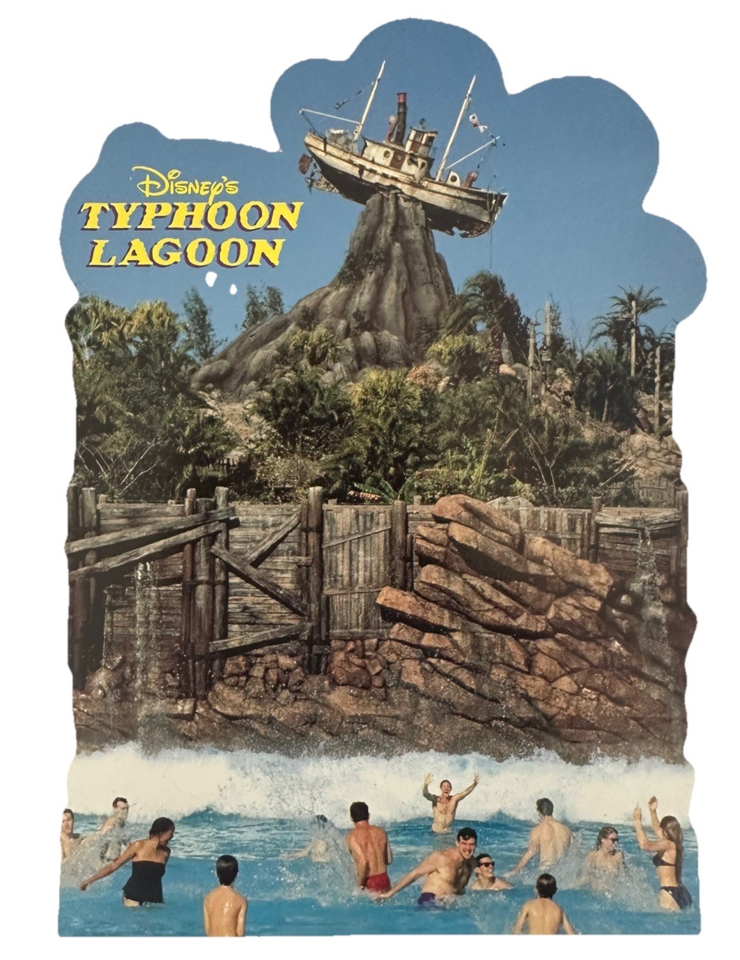 Vintage 1990s Disney Typhoon Lagoon Die-Cut Postcard Miss Tilly Unused SKU 40035 Vintage 1990s Disney Typhoon Lagoon Die-Cut Postcard Miss Tilly Unused SKU 40035