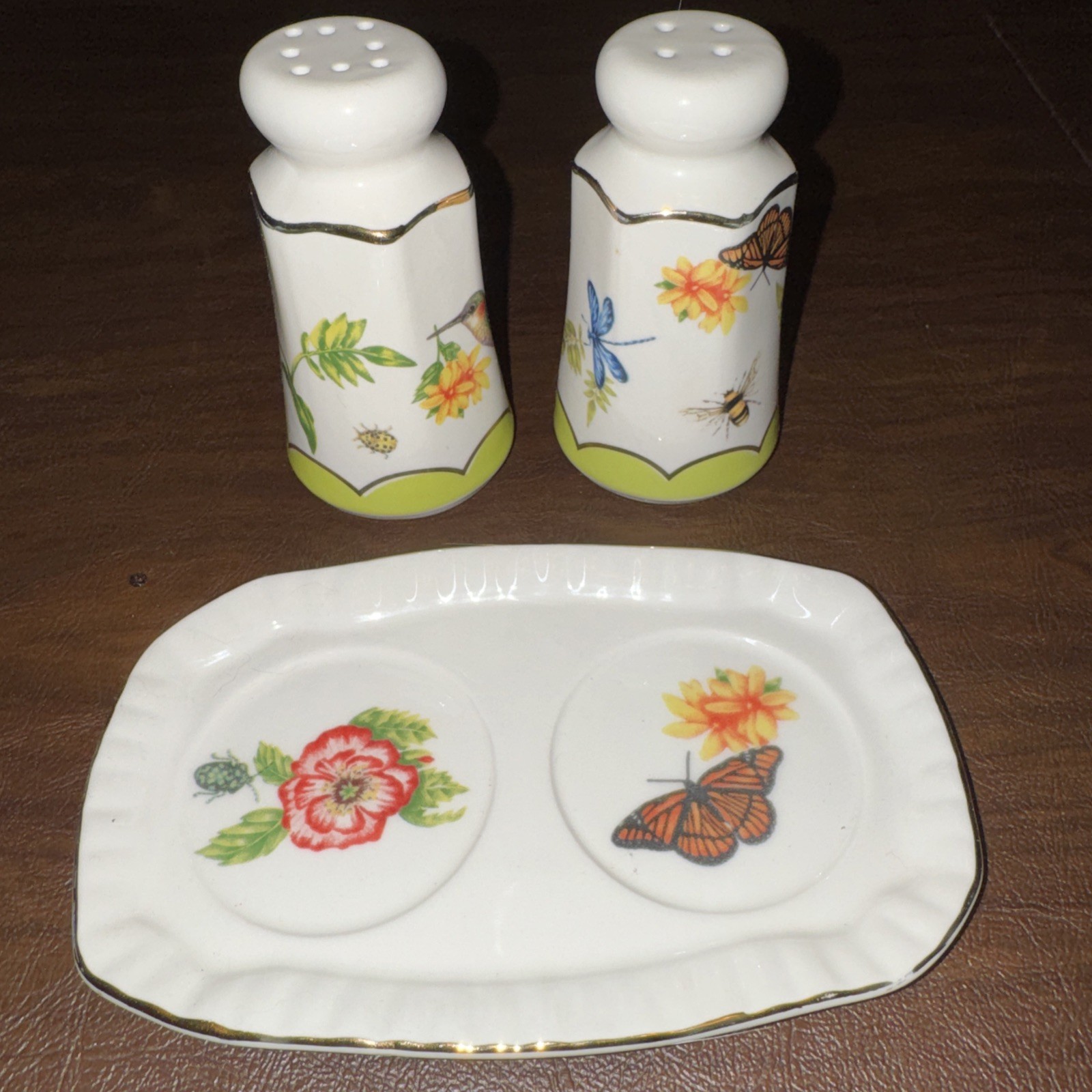 Lou Rota Mother Nature Salt And Pepper With Tray For Anthropologie Hummingbird