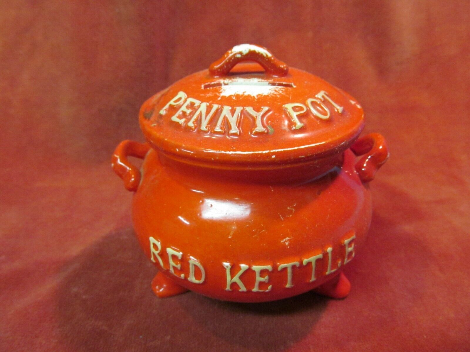 LEGO CERAMIC RED KETTLE PENNY POT COIN BANK