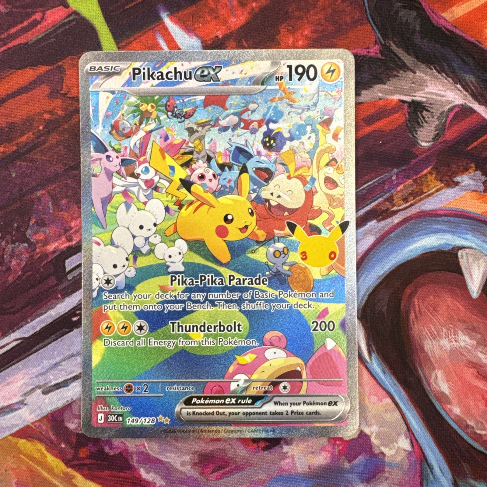 Pikachu Ex Special Illustration Rare - 149/128 - ME 30th Celebration Pokemon TCG Pikachu Ex Special Illustration Rare - 149/128 - ME 30th Celebration Pokemon TCG