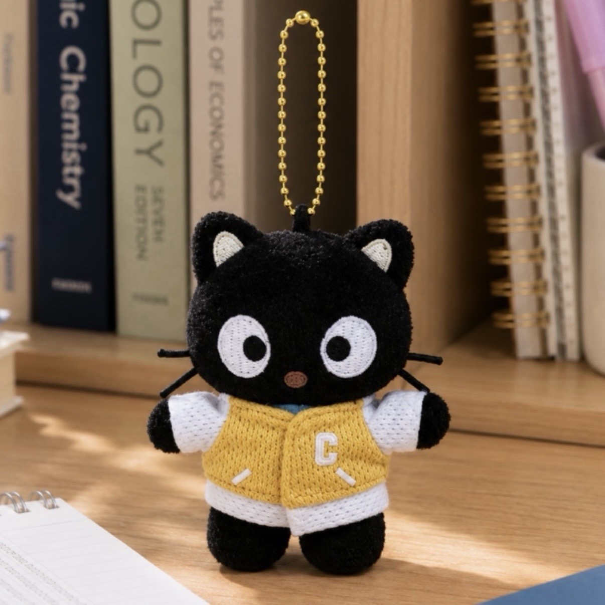 Sanrio Chococat Plush Keychain 9cm Campus Varsity Jacket Doll Bag Charm Korea