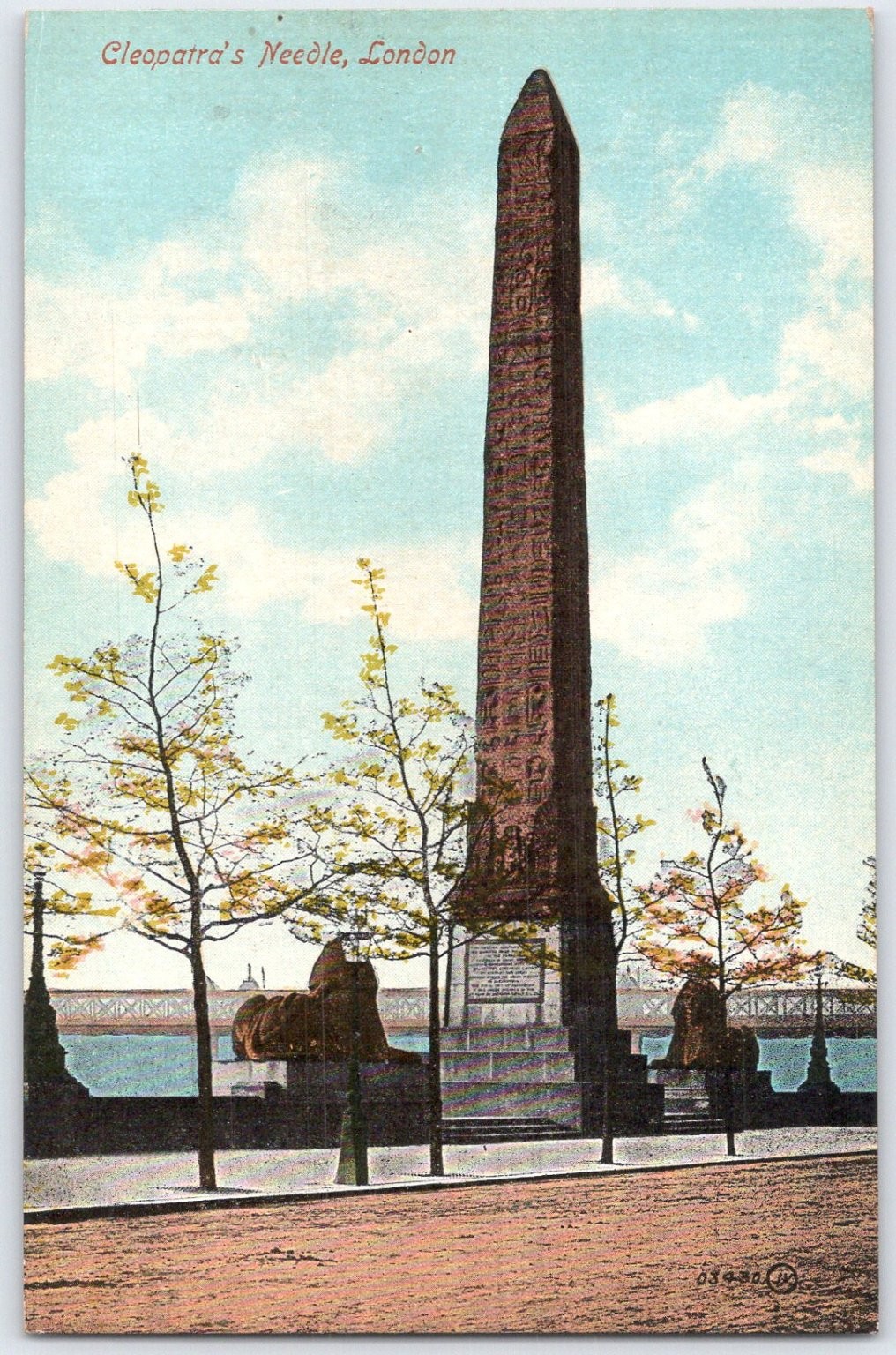 Cleopatra\'s Needle London Obelisk Sphinx Thames Embankment Postcard c1910s Cleopatra\'s Needle London Obelisk Sphinx Thames Embankment Postcard c1910s