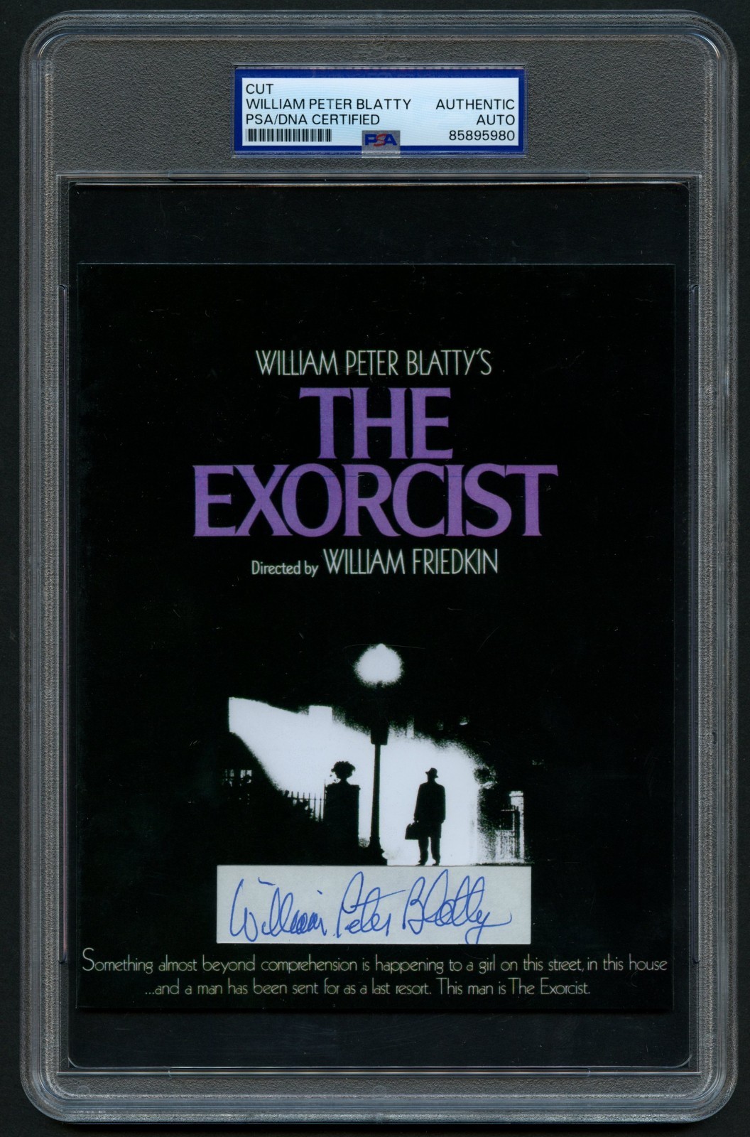 William Peter Blatty signed autograph 5.5x7 cut Author Exorcist Custom Cut PSA