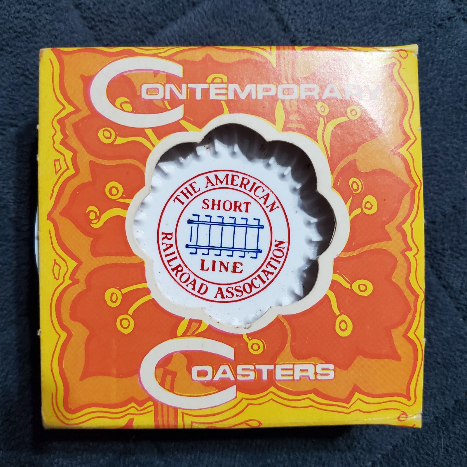 NOS Vintage American Short Line Railroad Set of 4 Train Coasters Contemporary 