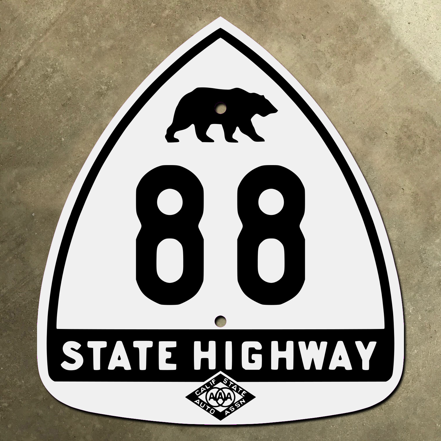 California CSAA bear route 88 highway road sign auto club AAA Carson Pass Sierra California CSAA bear route 88 highway road sign auto club AAA Carson Pass Sierra