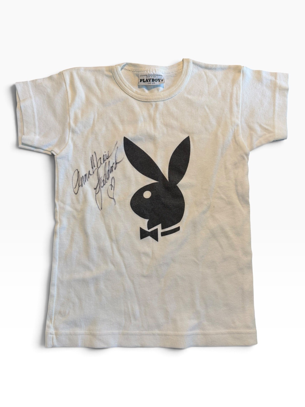 Playboy Bunny Tee ONE SIZE USA Signed Anna Marie Goddard 1994 Playmate Heart