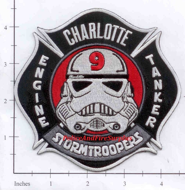 North Carolina - Charlotte Station 9 NC Fire Dept Patch  Star Wars Stormtroopers
