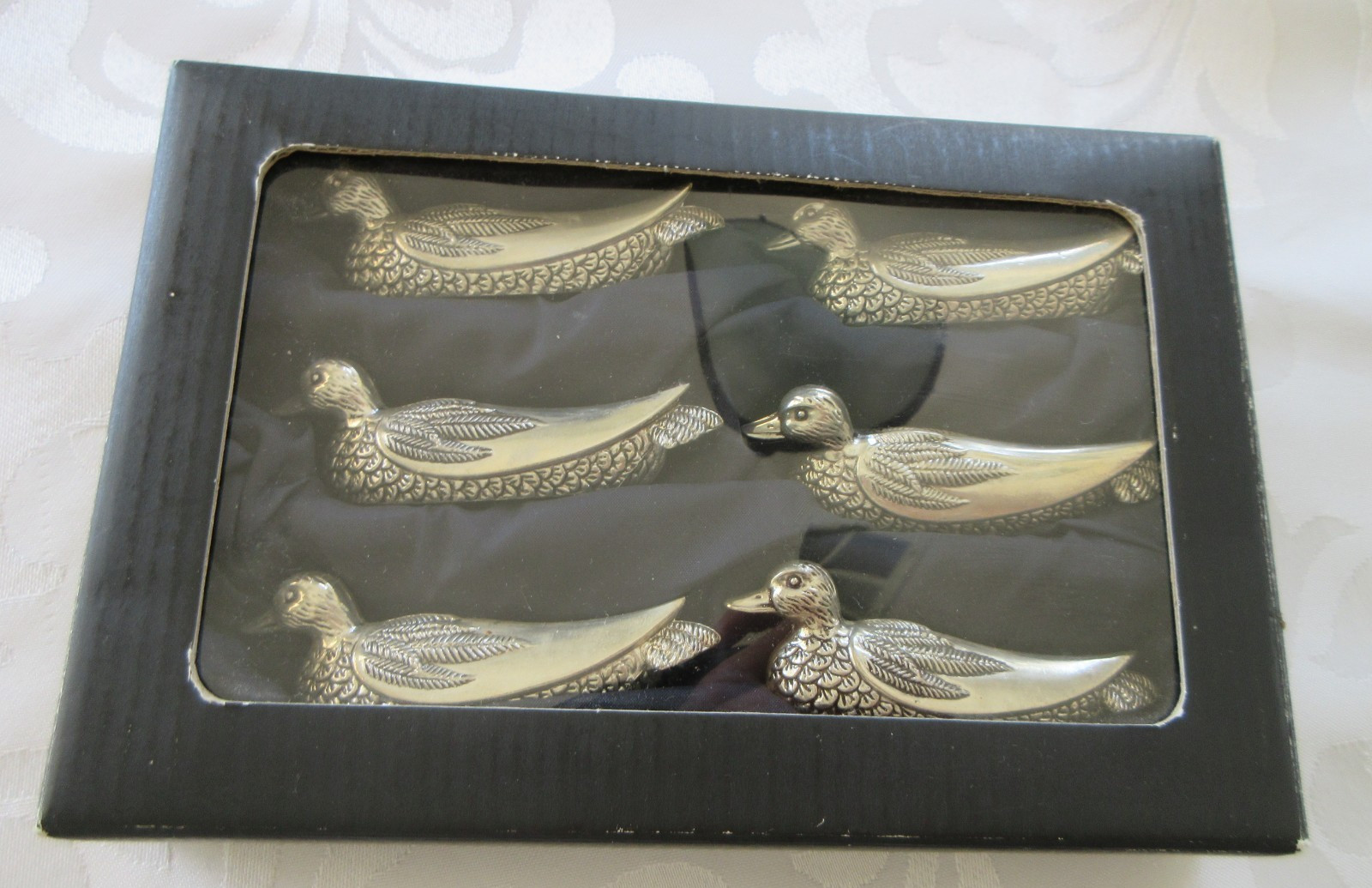 Vintage Silea France Silverplate Duck Knife Rests Set Of 6