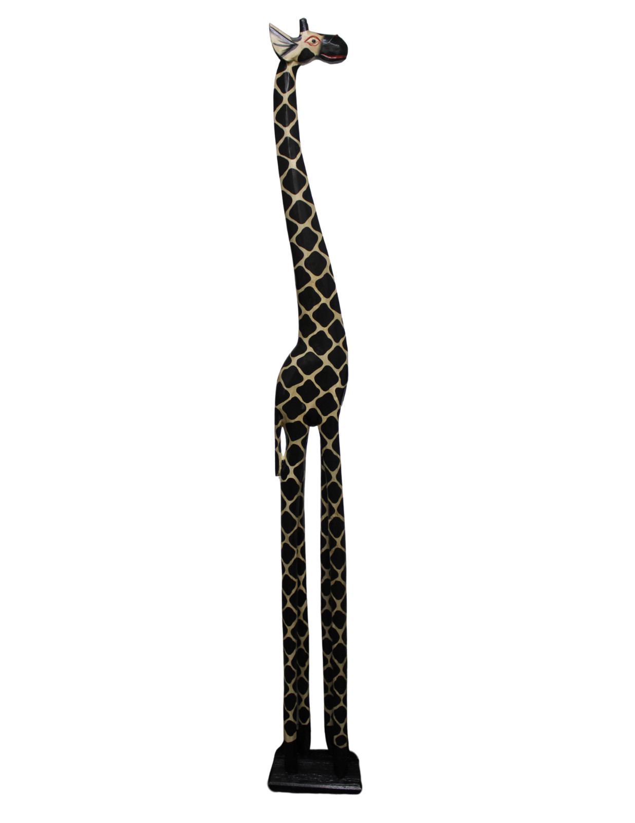 HUGE 79 IN GIRAFFE MOTHER BABY WOOD SCULPTURE STATUE AFRICAN ART HANDMADE CARVED