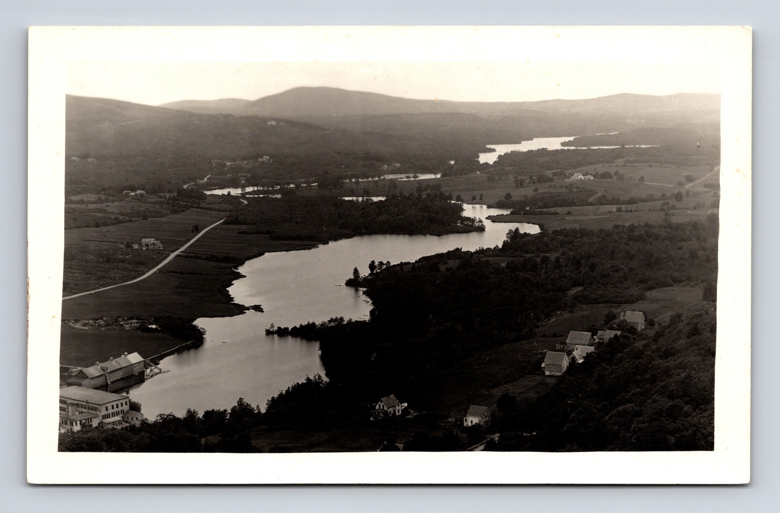 RPPC Aerial View of Camden Maine ME Ice House Real Photo Postcard