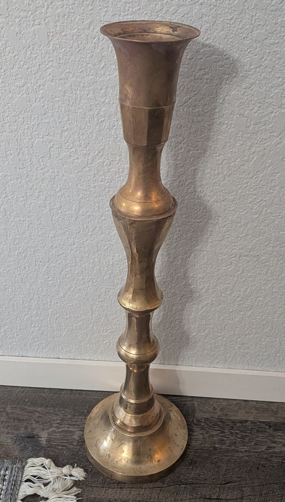 Vintage Solid Brass Floor Candlestick Floor Baluster Design 22.25\