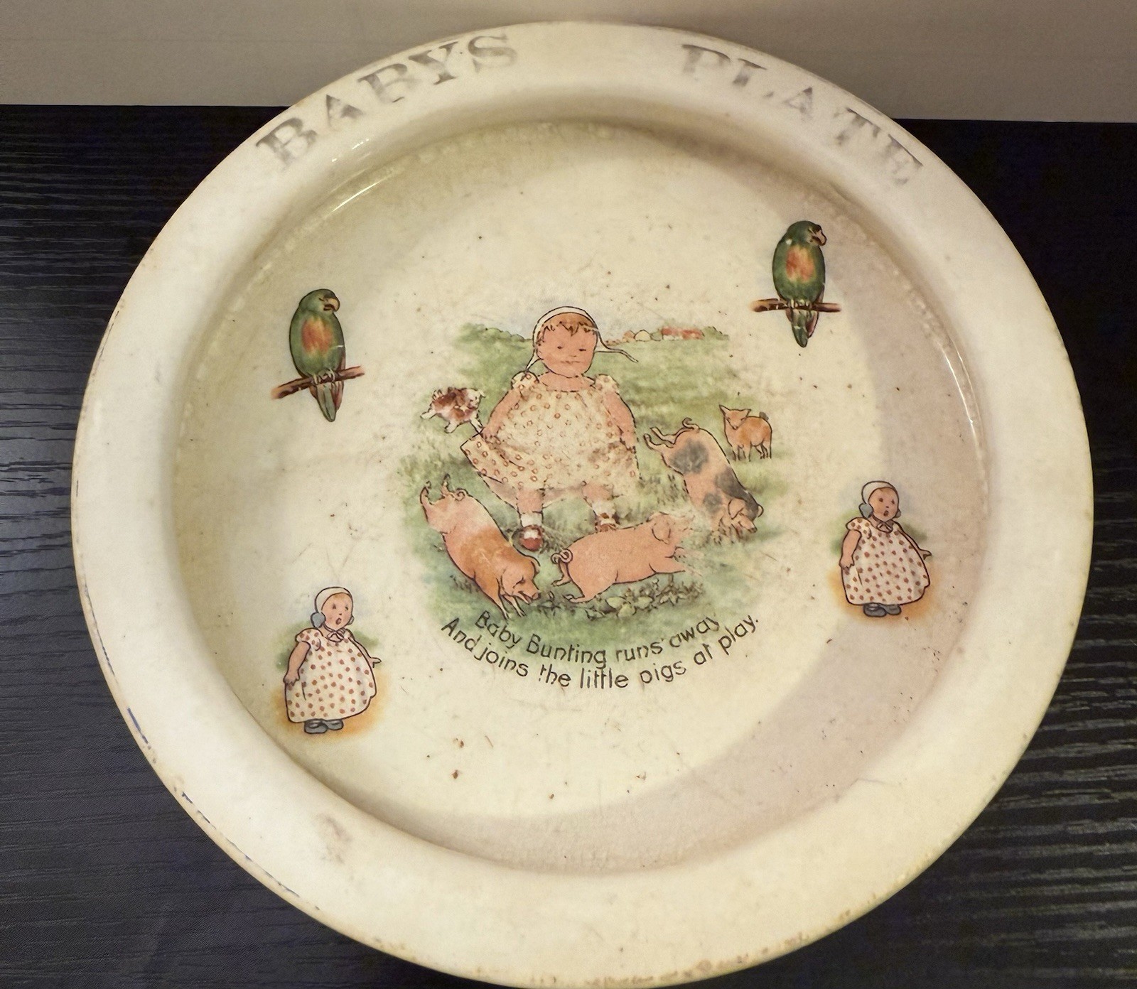 Antique “Baby Bunting” / 7.5” Baby’s Plate Antique “Baby Bunting” / 7.5” Baby’s Plate