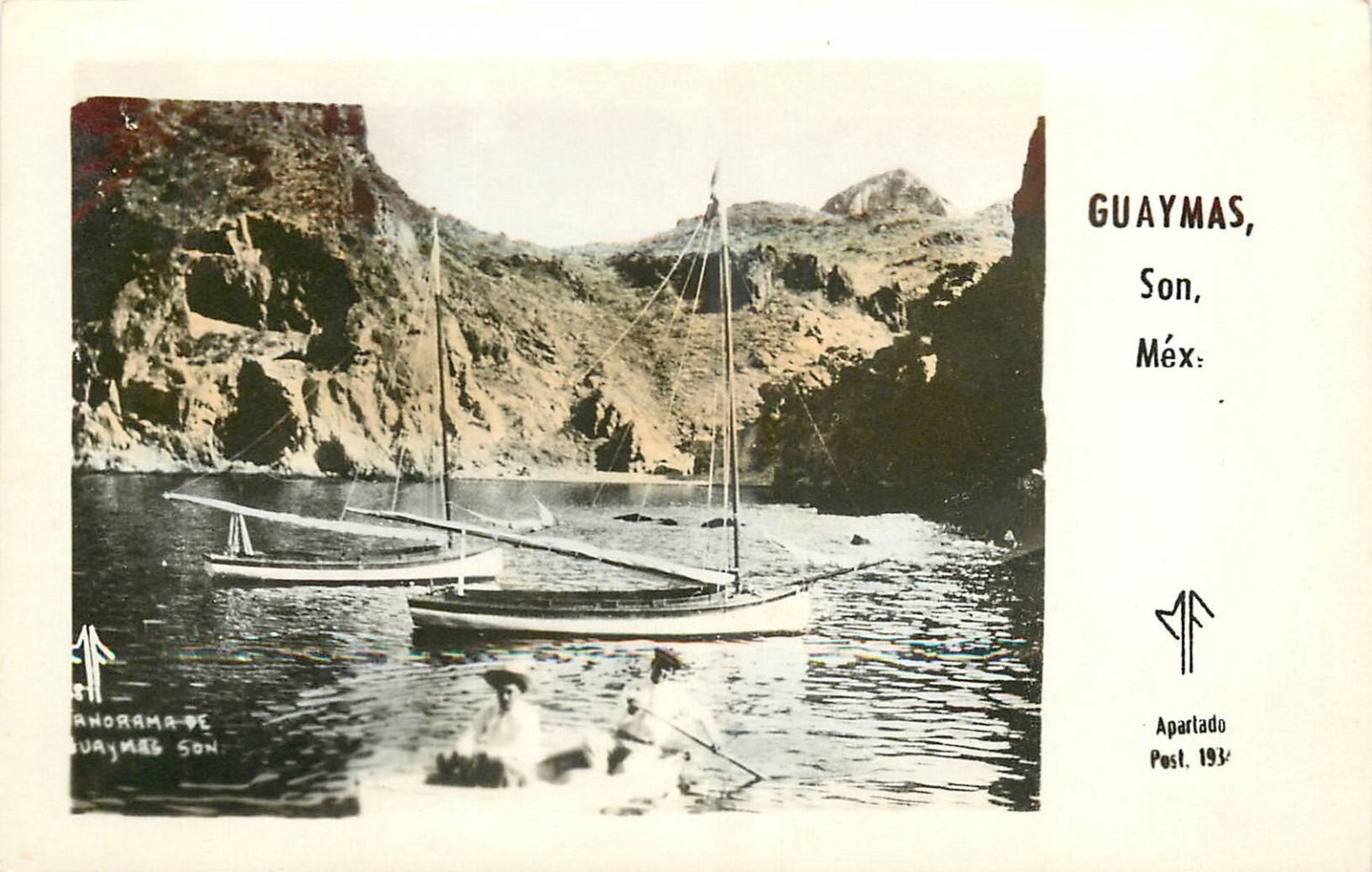 Vintage GUAYMAS SONORA Mexico Panorama Sailboats RPPC Postcard c1940s Vintage GUAYMAS SONORA Mexico Panorama Sailboats RPPC Postcard c1940s