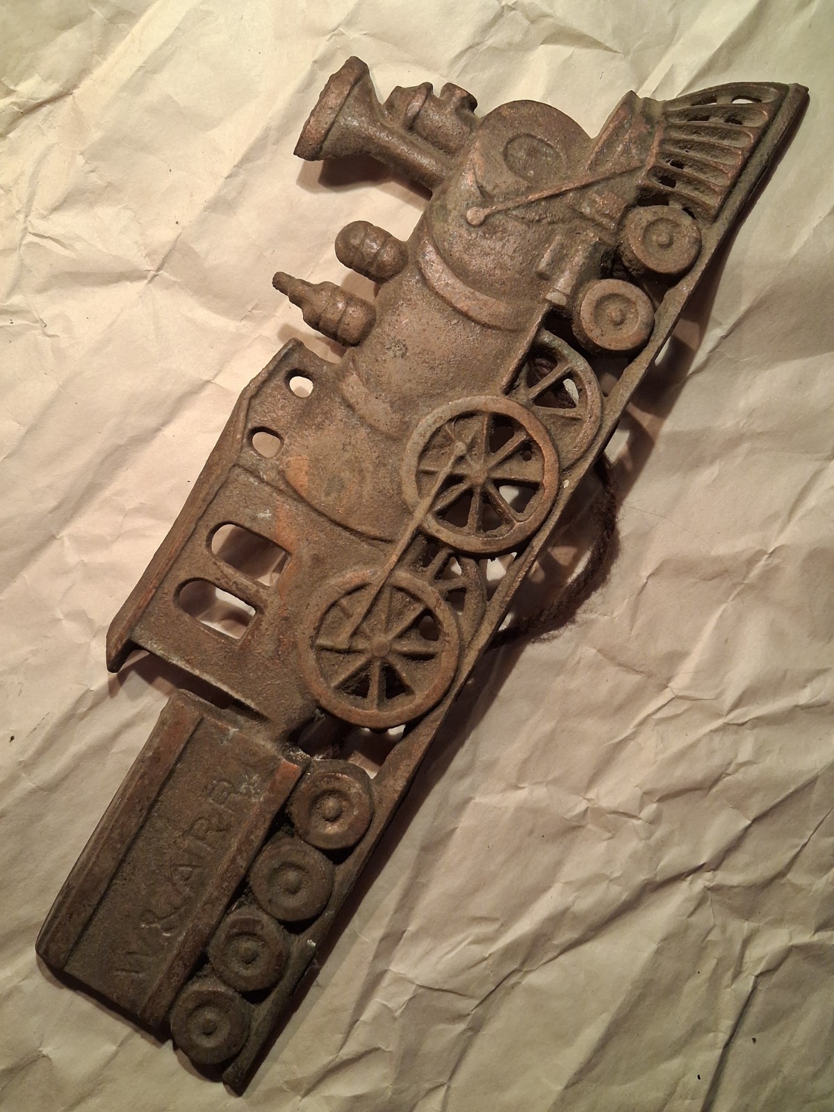Vintage W & AAR Cast Iron Wall Hanging Plaque Taiwan