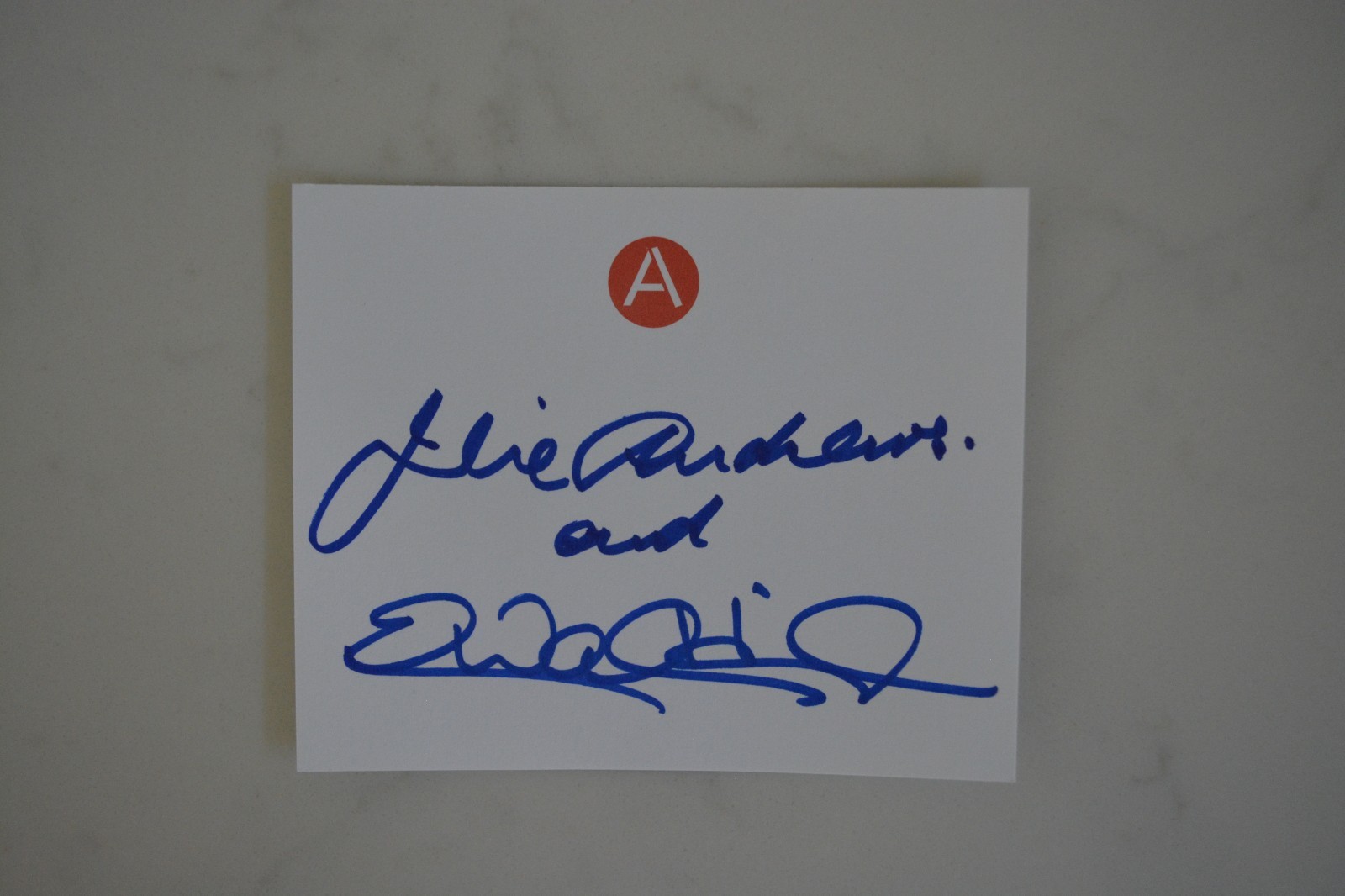 Julie Andrews Emma Walton Hamilton Signed Bookplate sticker 3.25 x 4 inches auto